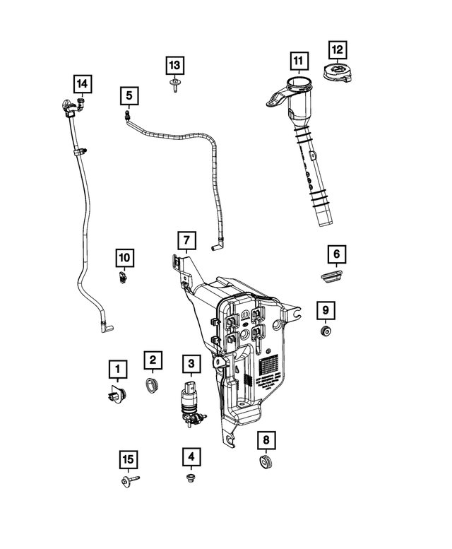 68465695AA - Electrical: Windshield Washer Reservoir for Mopar Image