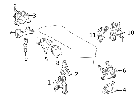 Engine & Trans Mounting for 2020 Toyota RAV4 #1