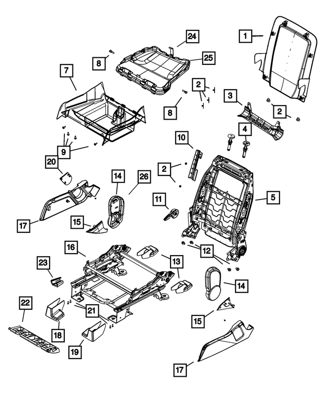 68021481AA - Interior Trim: Seat Back Panel for Mopar Image