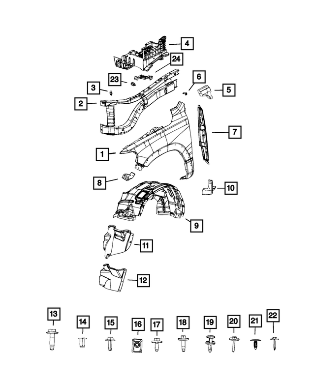 6512438AA - Body Sheet Metal Except Doors: Hex Flange Head Screw for Mopar Image image