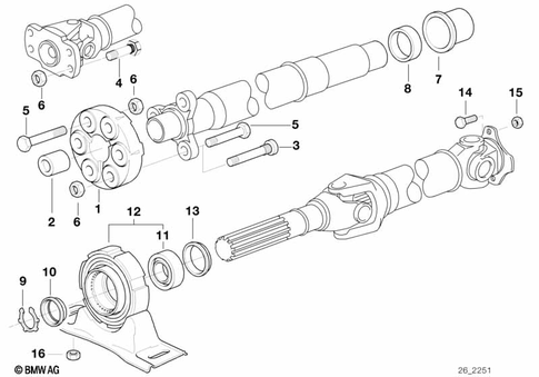 Prop Shaft, Single Components for 1994 BMW 318ti #0