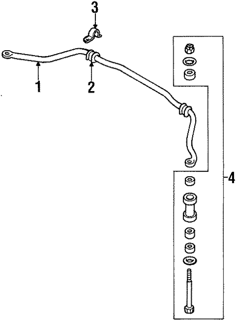 Stabilizer Bar & Components for 1997 Mercury Tracer #1