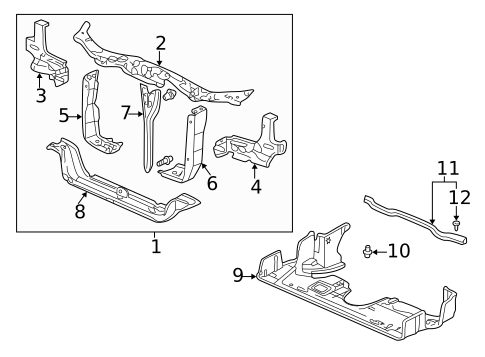 Radiator Support for 1999 Honda Odyssey #0