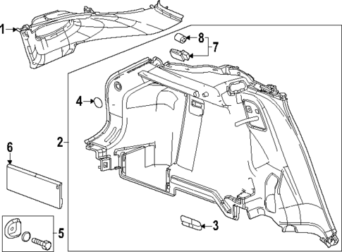 Interior Trim - Quarter Panels for 2024 Chevrolet Trax #0