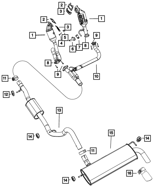 68249083AA - Exhaust: Exhaust Pipe And Converter for Mopar Image