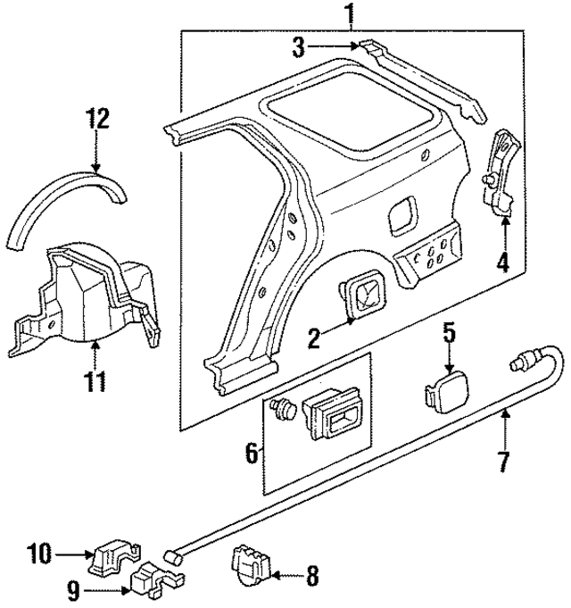 74430SV5A00 - : Wheel Arch Molding for Honda Image