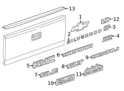 Exterior Trim - Front Door for 2016 Chevrolet Silverado 1500 #1