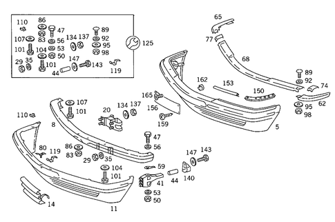 Front Bumper for 1991 Mercedes-Benz 300SEL #0