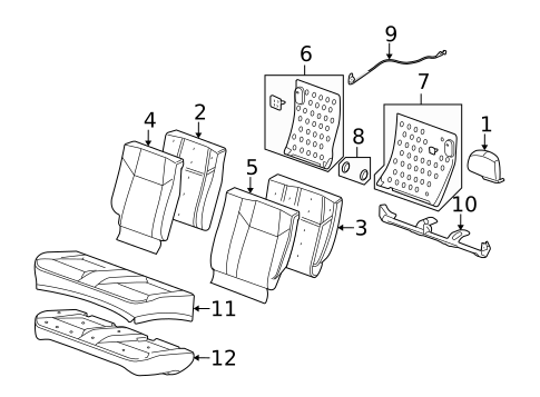 Rear Seat Components for 2008 Pontiac G5 #0