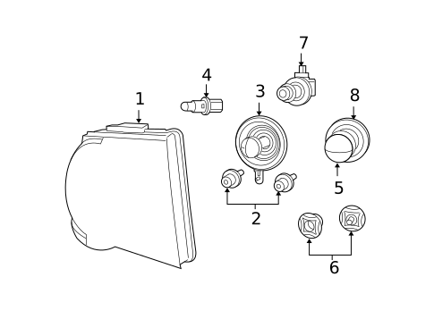 Headlamp Components for 2008 Chrysler Aspen #0
