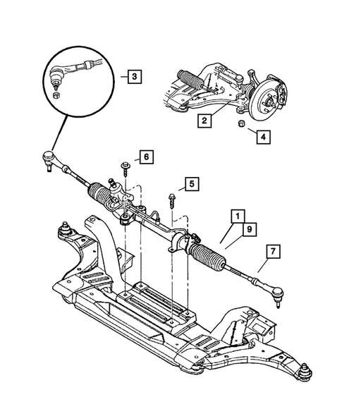 Steering Gear for 2005 Chrysler PT Cruiser #0