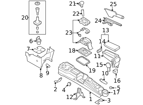 Center Console for 2003 Volkswagen Jetta #0