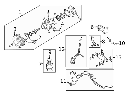 Pump & Hoses for 2010 INFINITI G37 #1