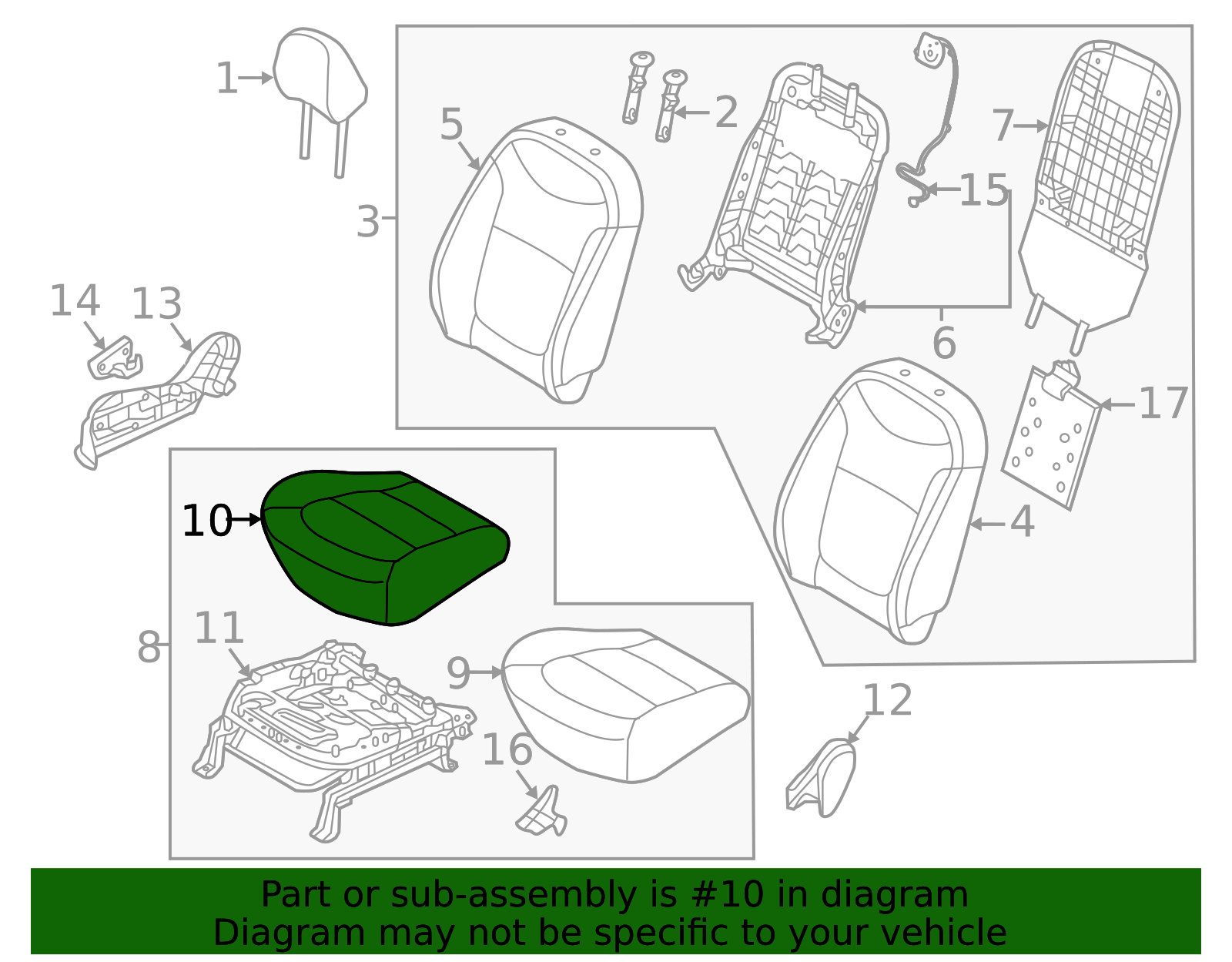 2015-2019 Kia Soul EV Cushion Cover 88260-E4010ASW | QuirkParts