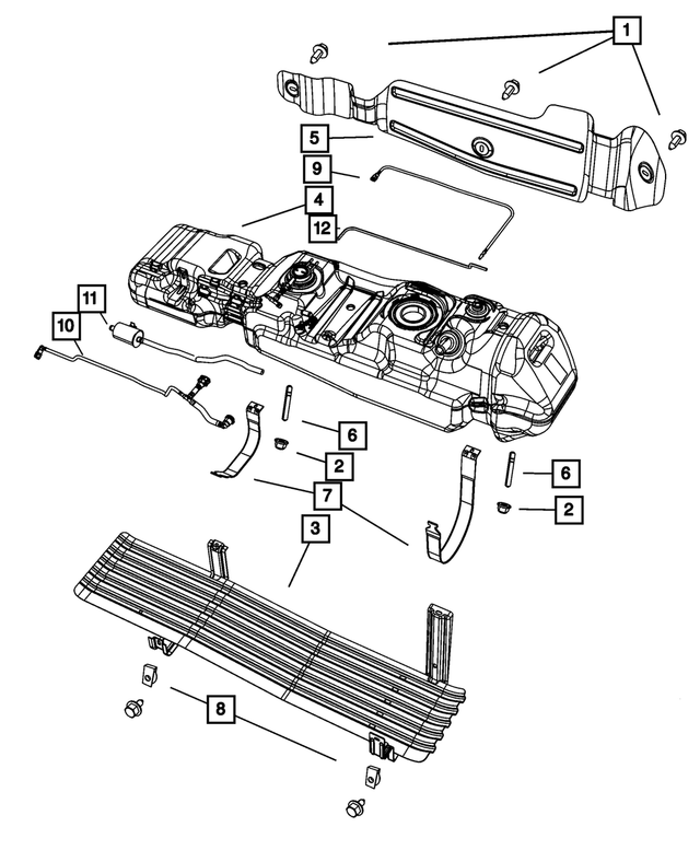 52013198AC - Fuel: Fuel Tank Strap, Front for Mopar Image