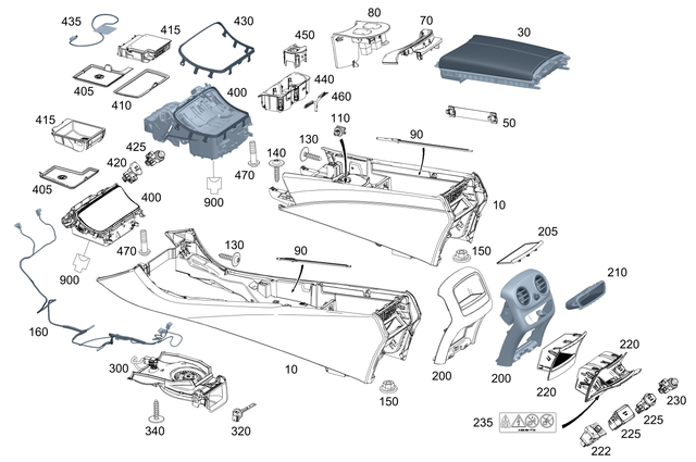 2056800850 - Trim: Housing, Center Console for Mercedes-Benz: C350e, C400, C43 AMG, C450 AMG, C63 AMG, C63 AMG S Image image