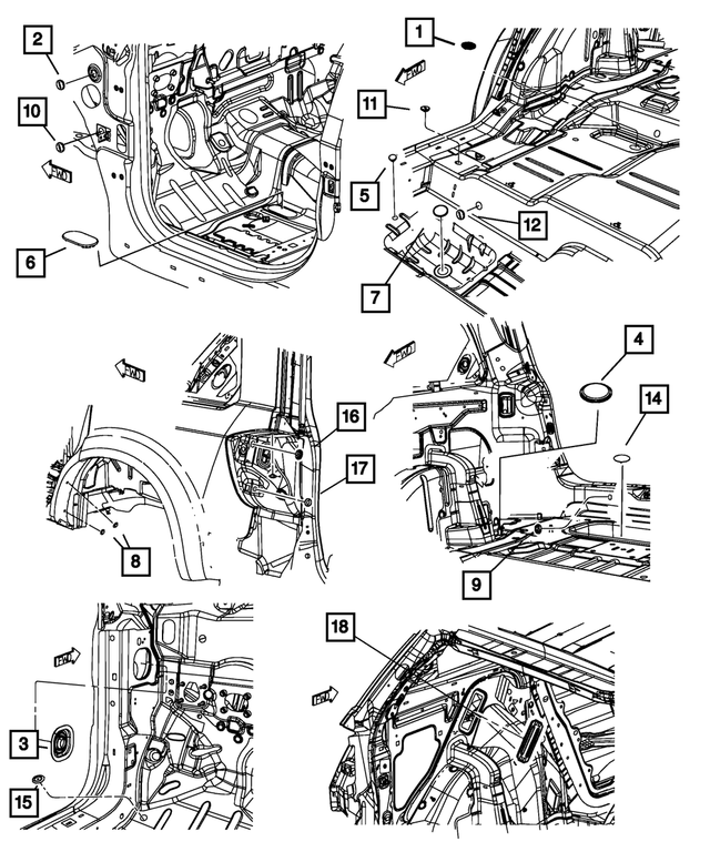 4708057 - Body Sheet Metal Except Doors: Trunk Seal Plug for Mopar Image
