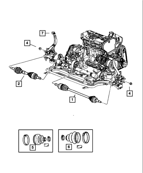 Front Axle Drive Shafts for 2003 Chrysler Sebring #0