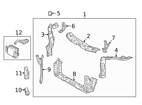 Radiator Support for 2017 Lexus ES350 #1