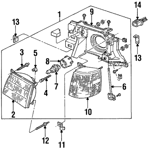 Headlamp Components for 1985 Ford Escort #0