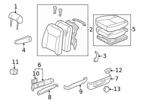 Front Seat Components for 2000 Toyota Sienna #0