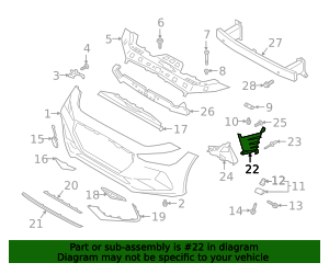 Hyundai - 86567-G9000 - Air Inlet - 2019-2021 Genesis G70 | OEM Hyundai ...