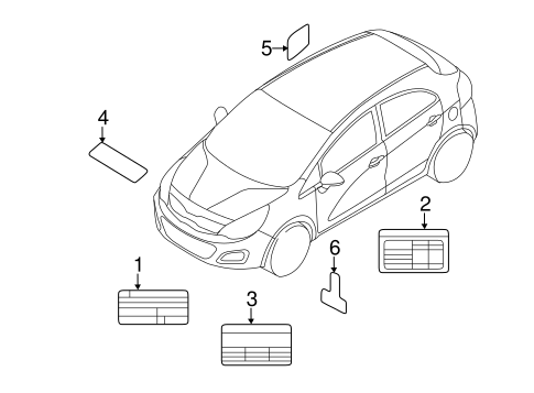 Labels for 2017 Kia Rio | OEM Parts Online