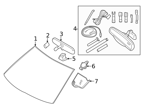 Glass - Windshield for 2015 Lincoln MKX #0