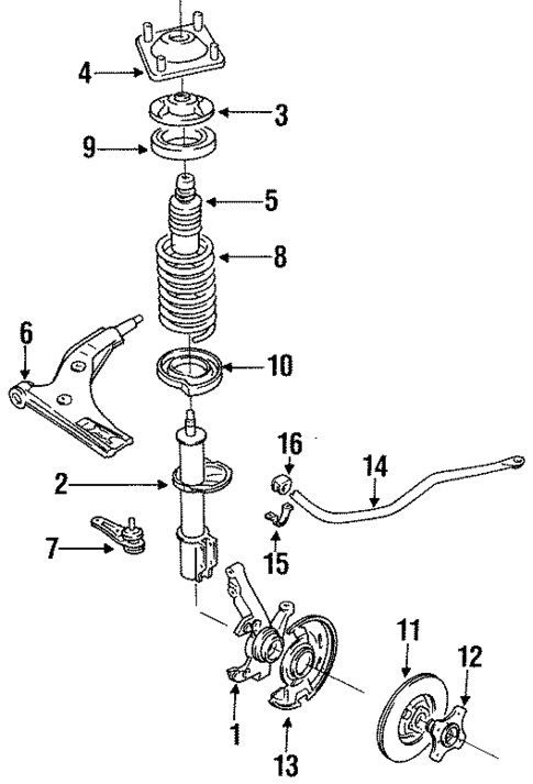 Stabilizer Bar & Components for 1991 Mercury Capri #0
