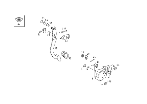 Pedal Assembly with Bearing for 1988 Mercedes-Benz 260E #1
