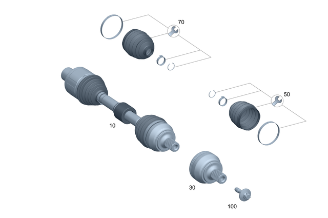 2433301500 - Front Axle: Side Shaft for Mercedes-Benz Image image