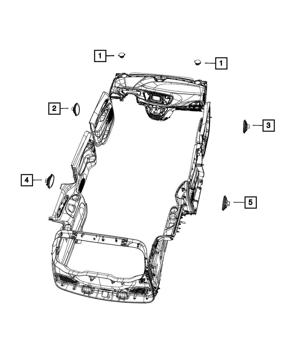 Speaker, Right Rear, B-Pillar - Mopar (5091019AB)