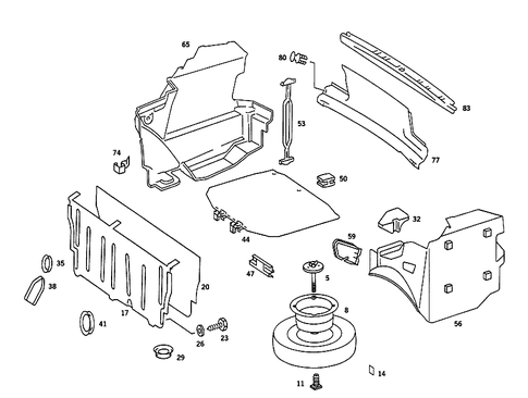 Luggage Compartment Covering for 1991 Mercedes-Benz 560SEC #0