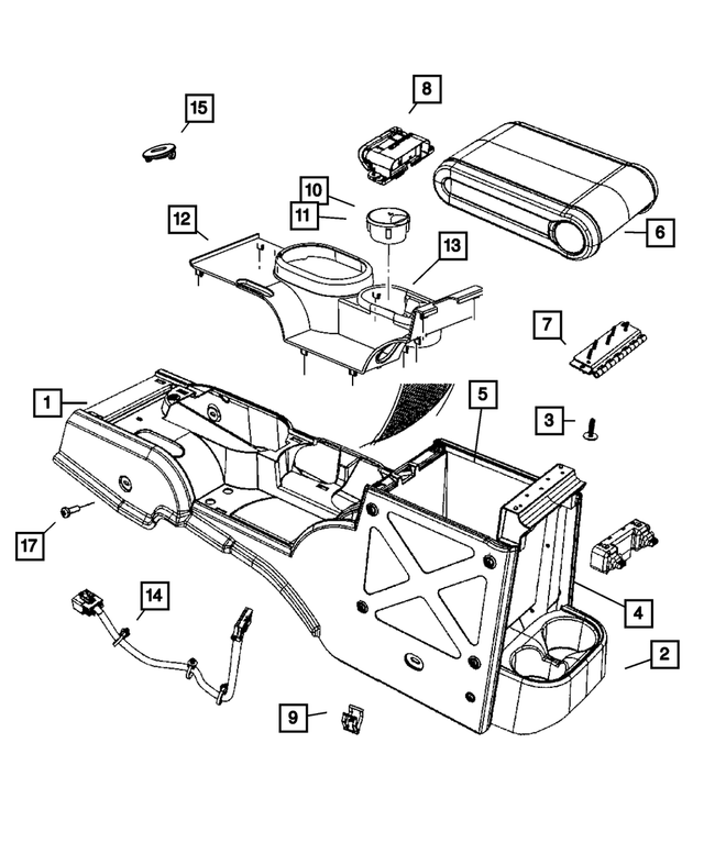 « 1FH671D5AA – Instrument Panel and Radios and Consoles : Console Cap Extr, Transmission Manuelle pour Mopar Image »