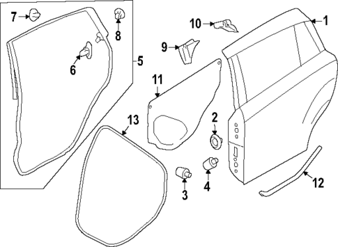 Door & Components for 2024 Subaru Crosstrek #1
