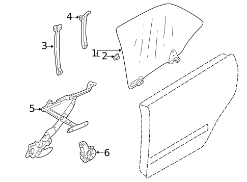 Glass - Rear Door for 2007 Subaru Impreza #0
