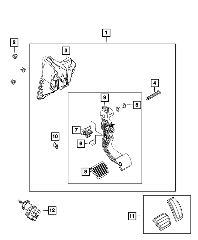 68732592AA - Brakes: Non Adjustable Pedal Assembly for Mopar Image