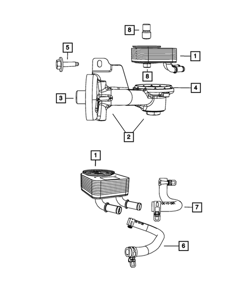 Engine Oil Cooler for 2009 Dodge Journey #0