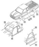 5FJ53ZDRAC - Exterior Ornamentation: Wheel Opening Flare Molding, Left for Mopar Image image