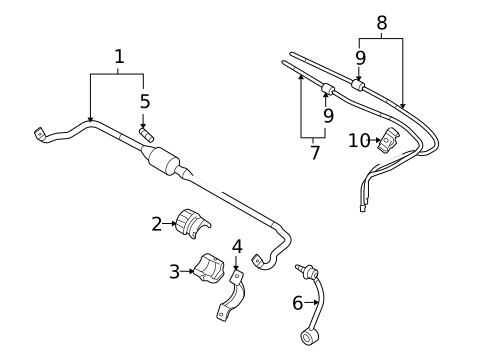 Stabilizer Bar & Components for 2008 Porsche Cayenne #2