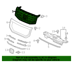 Grille Trim Set For 2012-2015 Honda Pilot – Left & Right Center Upper Molding, Chrome, 2Pc Evan-Fischer