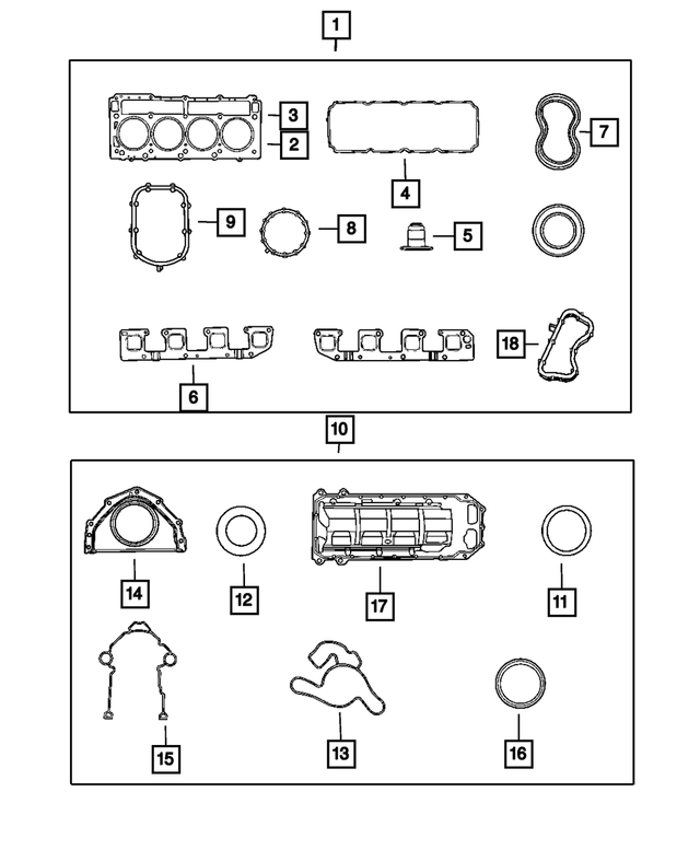 5135818AF - 5.7L Gas; Engine: Engine Gasket Kit for Mopar Image