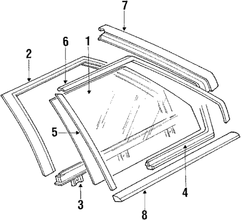 Glass & Moldings for 1991 Volvo 780 #0