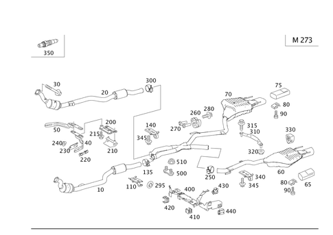 Exhaust System Used on Eight-Cylinder Gasoline Vehicles for 2010 Mercedes-Benz CL550 #0