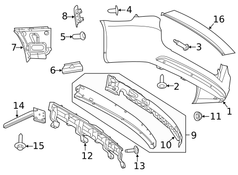 Bumper & Components - Rear for 2013 Dodge Grand Caravan #0