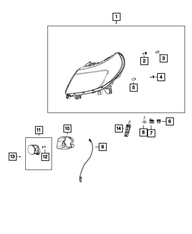 68516025AB - Electrical: Headlamp, Left for Mopar Image image