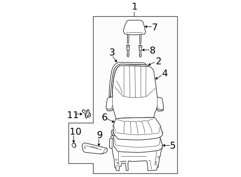 Rear Seat Components for 2006 Dodge Grand Caravan #1