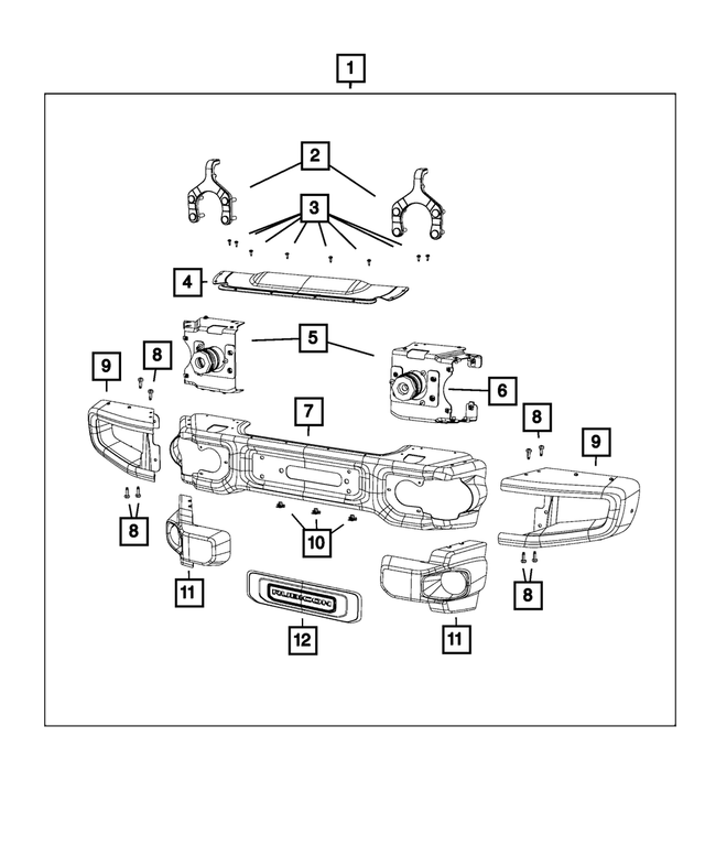68195808AA - Mopar Accessories - Component Parts: Bumper Cover for Mopar Image image