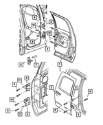 55276996AB - Doors, Door Mirrors and Related Parts: Rear Door, Right for Mopar Image