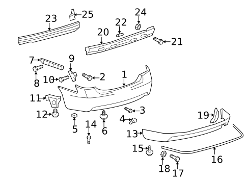 Bumper & Components - Rear for 2011 Toyota Camry #0